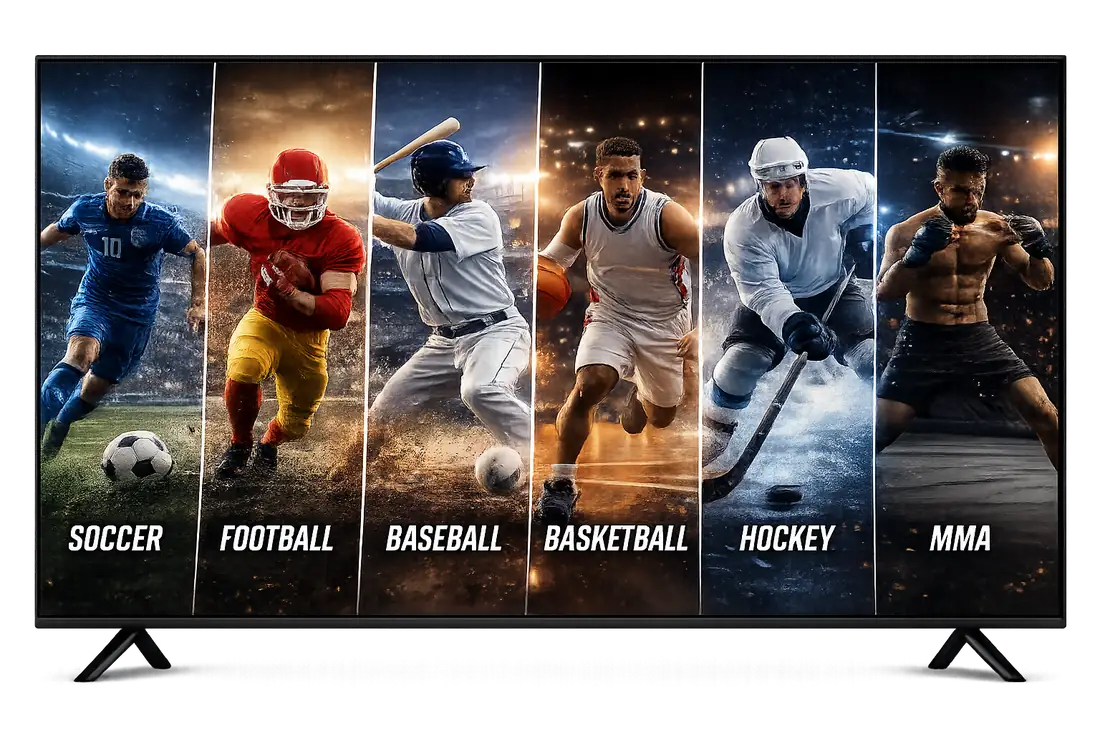 Live soccer, football, baseball, basketball, hockey, and MMA streaming in 4K on IPTV Smarters Pro Live soccer, football, baseball, basketball, hockey, and MMA streaming in 4K on IPTV Smarters Pro